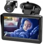 Нова Бебешка камера за кола 4.3" HD нощно виждане, 178° ъгъл, Монитор, снимка 1