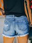 Дамски улични хипстърски скъсани дънкови къси панталони - 023 , снимка 3