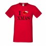 Мъжка тениска Коледа I Love XMAS, снимка 1