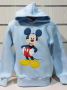 Нов детски суичър с дигитален печат Мики Маус в светлосин цвят, снимка 3