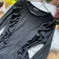 Блуза с къдрички, снимка 2 - Блузи с дълъг ръкав и пуловери - 34288053
