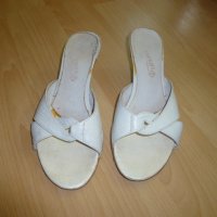 37н Бели летни чехли от естествена кожа, снимка 4 - Чехли - 40609498