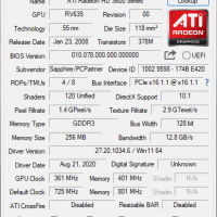 Видео карта ATi Radeon Sapphire HD 3650 256MB GDDR3 128bit PCI-E, снимка 7 - Видеокарти - 36245424