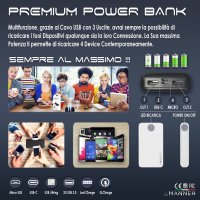 Преносим Power Bank Amanneh 20000mAh,бързо зареждане,2 входа/2 изхода+кабел 3в1,iPhone/Samsung/iPad, снимка 6 - Външни батерии - 42654785