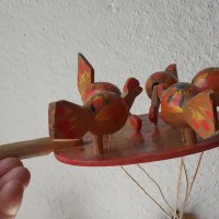 Кълвящи пиленца дървена играчка (3), снимка 4 - Декорация за дома - 40932462