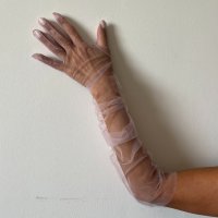 Дамски ръкавици от розов тюл 8518, снимка 4 - Ръкавици - 41250239