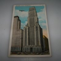 Пощенска картичка One North LaSalle Building Чикаго, 1937г., снимка 2 - Филателия - 41976531