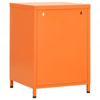 Нощно шкафче, оранжево, 35х35х51 см, стомана, снимка 5 - Шкафове - 40240092