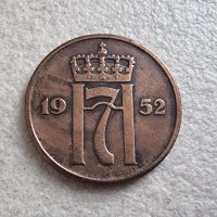 Монета. Норвегия. 5 оре . 1952 година., снимка 2 - Нумизматика и бонистика - 41772901