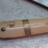 Прекрасен френски бръснач с дръжка от слонова кост, снимка 2 - Антикварни и старинни предмети - 41797634
