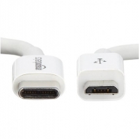 Кабел, бързо зареждане, бял, MICRO USB(м)/TYPE-C(м), 1m, 2A, снимка 3 - USB кабели - 36041234