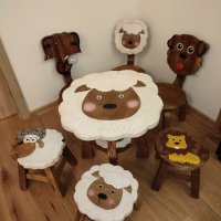 Уникални Детски Дървени столчета и маси, снимка 4 - Столове - 35816296
