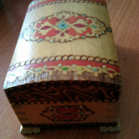 Българска дървена кутия за бижута сувенир, снимка 4 - Антикварни и старинни предмети - 36347929