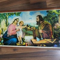 Стара картина Sacra Famiglia, снимка 1 - Антикварни и старинни предмети - 39283938