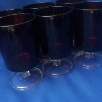 Червени, прозрачни чаши, прозрачно бяло столче за алкохол 6 бр, снимка 3 - Чаши - 38726340