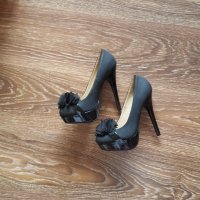 Черни обувки на ток 38н-30лв НОВИ, снимка 3 - Дамски обувки на ток - 41105287