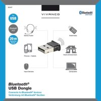 VIVANCO USB Bluetooth Dongle v4.0, Class 2, снимка 3 - Други - 41843294