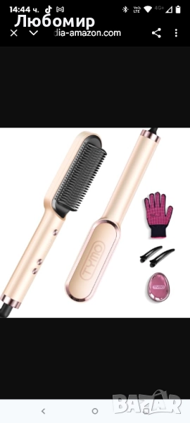 Керамична четка за изправяне на коса TYMO 2 в 1, електрическа защита от изгаряне, бързо нагряване , снимка 1