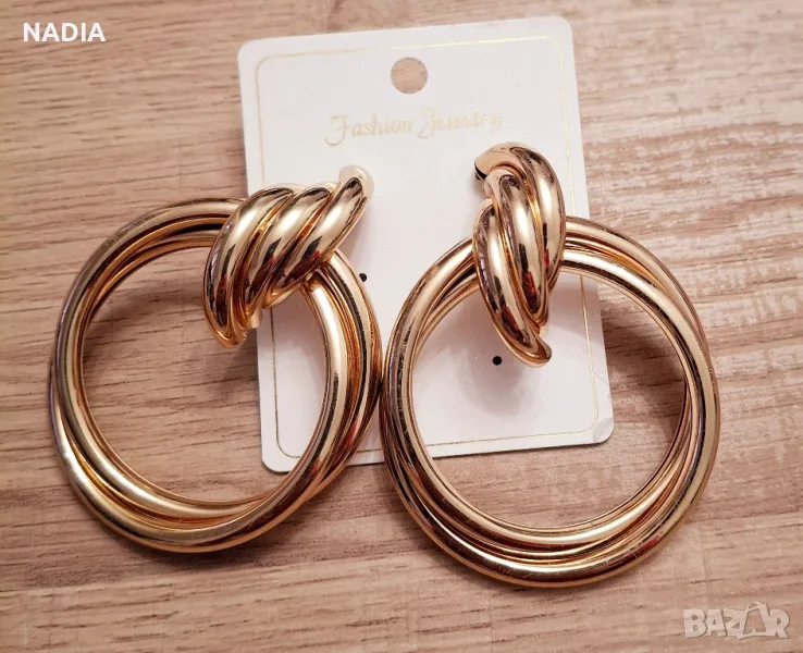 Масивни обеци златисти., снимка 1