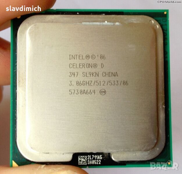 Процесор Intel Celeron D Processor 347 soket 775 сокет 755 512K Cache, 3.06 GHz, 533 MHz FSB, снимка 1