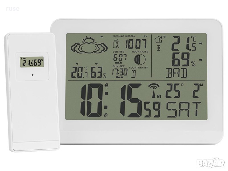 НОВИ! Радио метеорологична станция с външен сензор DCF, снимка 1