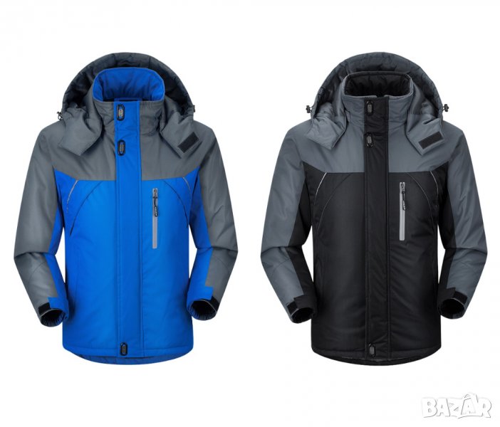 Мъжко топло зимно яке с пухена подплата и качулка, снимка 1