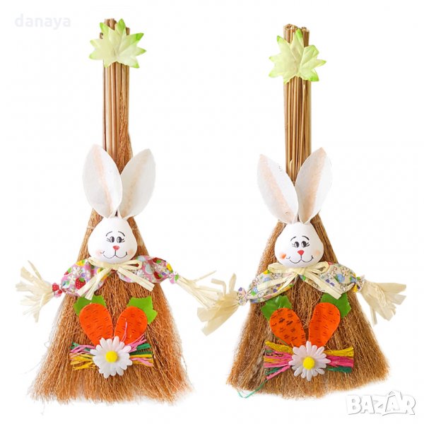 2741 Великденско зайче с метла, 40см, снимка 1