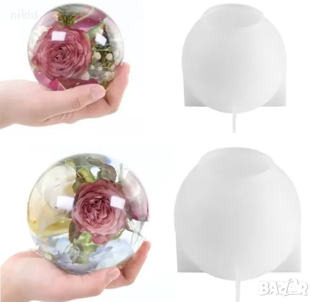 3D 3 размера сфера кристална топка топче сфера силиконов молд форма калъп гипс смола шоколад свещ, снимка 1