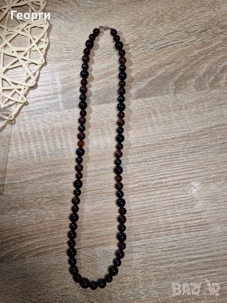 Уникална огърлица от Черен Турмалин,Червен Гранат,Шунгит и Чери Кехлибар , снимка 1