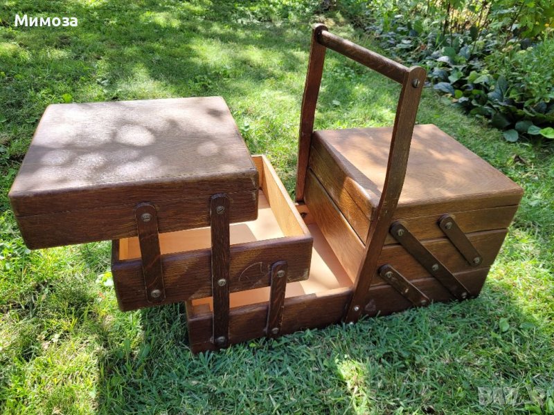 Дървена кутия за шивашки принадлежности, снимка 1