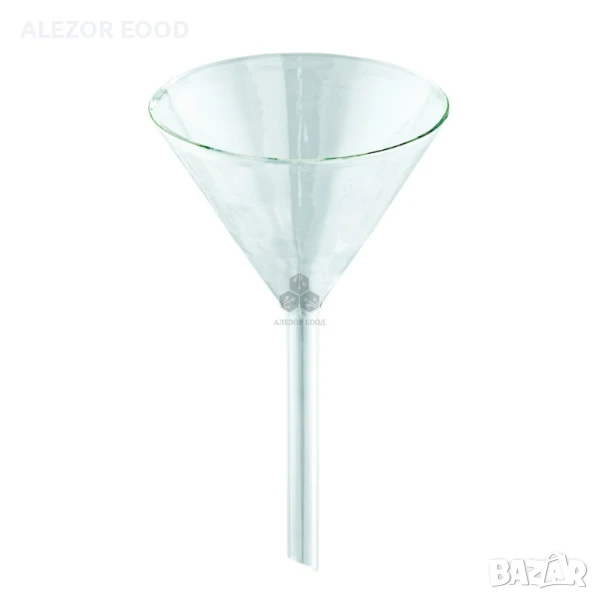 Стъклена фуния 100 мм - къс тип, боросиликатно стъкло, 4385, снимка 1