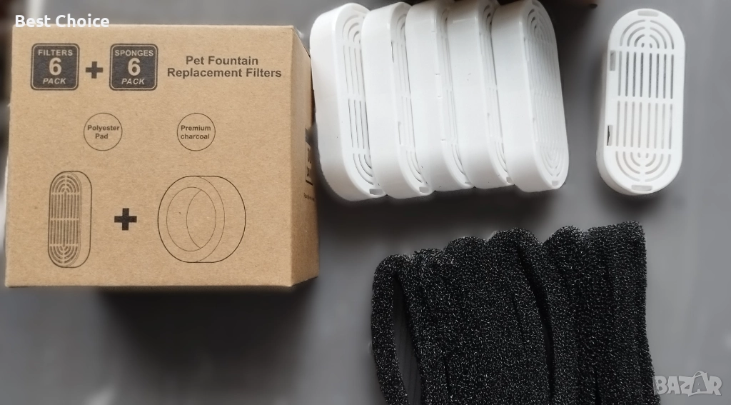 12бр. Резервни филтри и гъби за фонтан за домашни любимци. , снимка 1