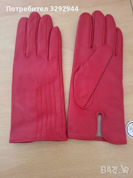 Дамски кожени ръкавици,нови,много финна кожа и лека подплата.Номер 7,5., снимка 1