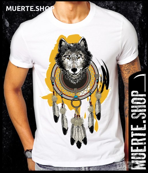 Тениска с щампа WOLF DREAMCATCHER, снимка 1