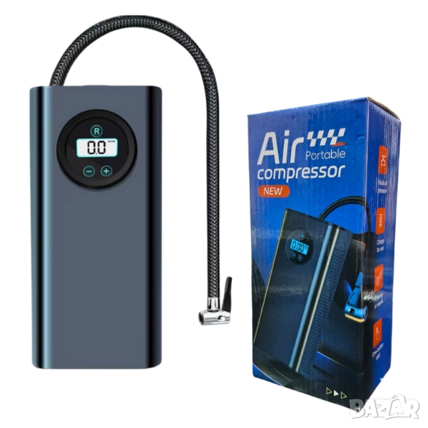 Акумулаторен компресор с цифров дисплей и автоматична функция , снимка 1