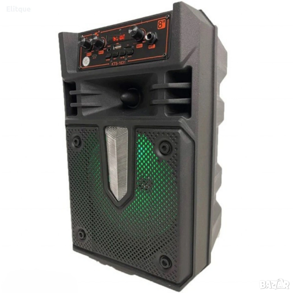 Мощна безжична тонколона 8'' с дистанционно управление и микрофон KTS-1631, снимка 1