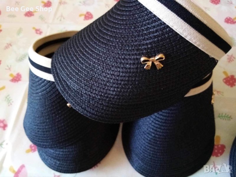 Дамски летни шапки - козирки с брошка , снимка 1