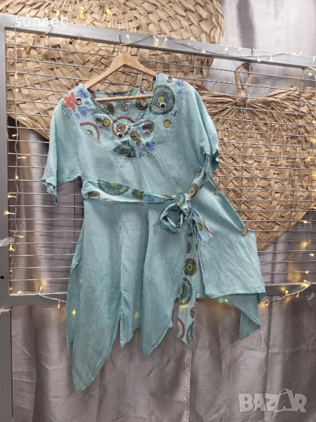 ЛЕНЕНА асиметрична туника/ риза шарена- XL, снимка 1