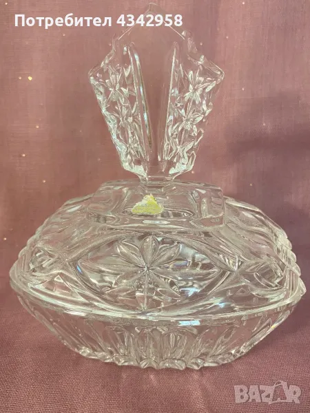 Vintage кристална ваза за бонбони или захар., снимка 1