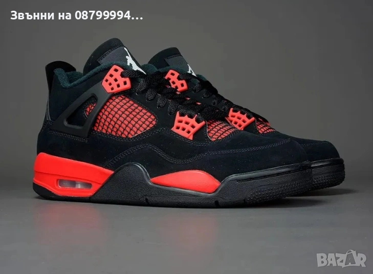 Air Jordan 4, Jordan 4 Red Thunder, маратонки NIKE НАИК Джордан, снимка 1