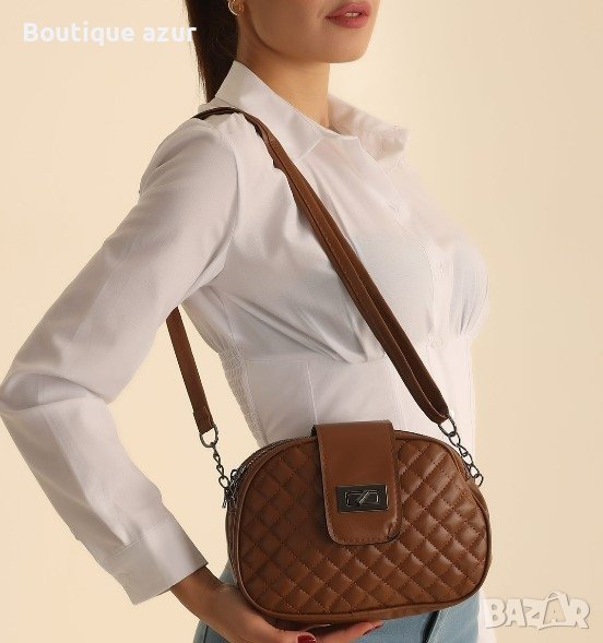 Елегантна дамска ежедневна чанта с три прегради 20х15х8 см., снимка 1