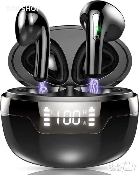 Безжични Bluetooth 5.2 слушалки J97,супер леки 40H,с дълбок бас IP7 Защита от вода/LED дисплей, снимка 1