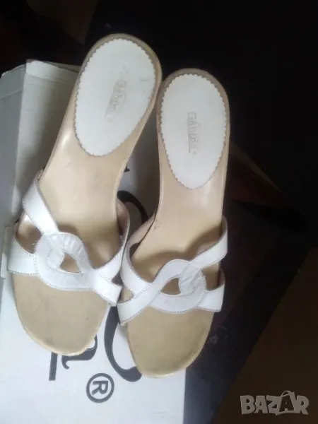 Бели дамски чехли естествена кожа, снимка 1