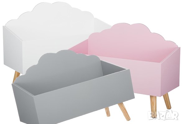  Кутия за детска стая розова, сива, бяла    127156А   , снимка 1