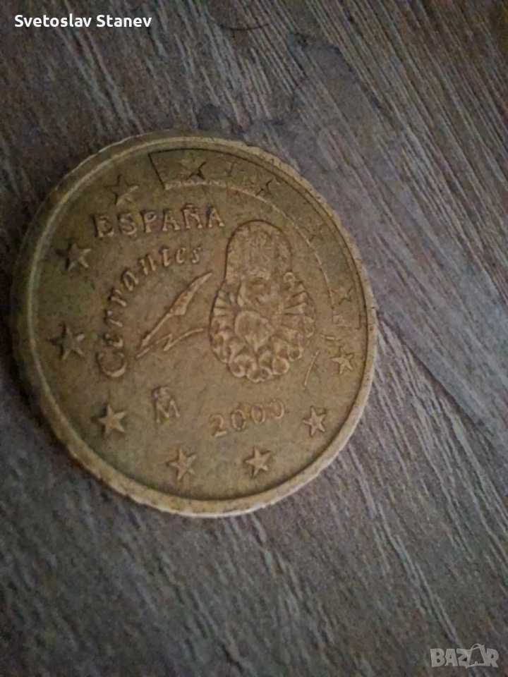 50 евро цента Испания 2000 година, снимка 1