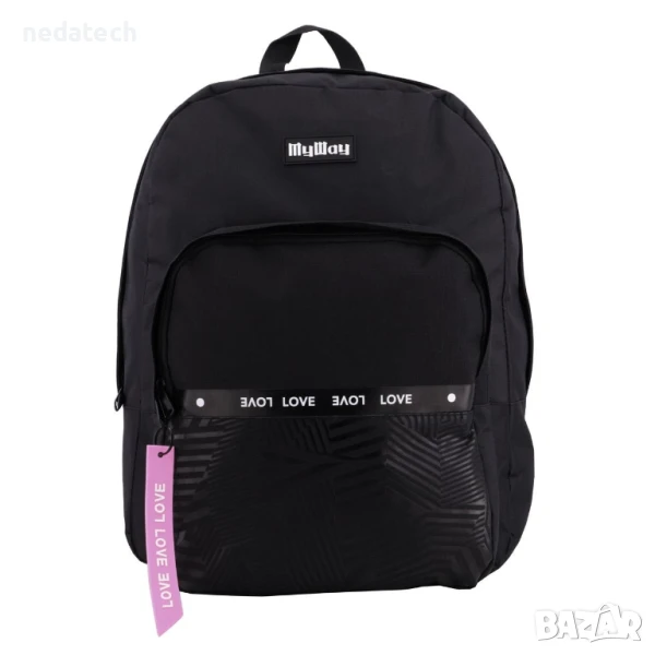 Ученическа раница My Way, Черен, 33x12x45см., снимка 1