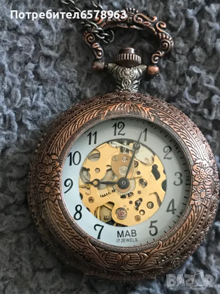 Джобен механичен часовник с верижка , снимка 1