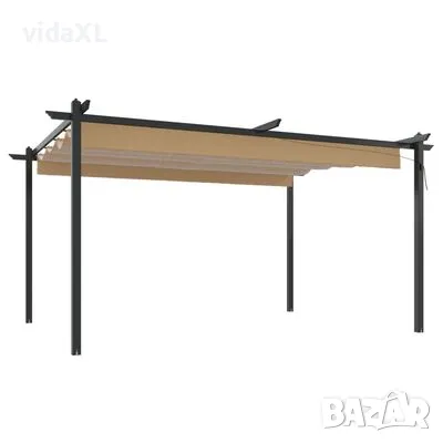 vidaXL Градинска пергола с прибиращ се покрив, 4x3 м, таупе（SKU:318539, снимка 1