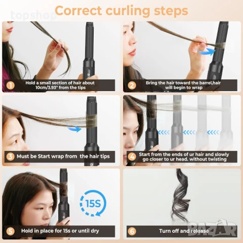 НОВ 7 в 1 високоскоростен сешоар с 110 000 оборота с дифузер, маша, термо четка, стилизиране на коса, снимка 4 - Сешоари - 50600027