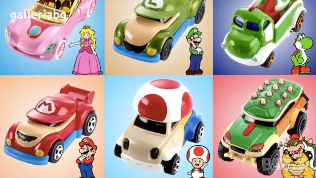 6 бр. колички на Супер Марио (Super Mario), снимка 2 - Коли, камиони, мотори, писти - 41551254